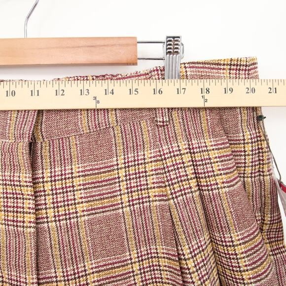 Vince Camuto Pants Tan Brown Tones Plaid Pleated Wide Leg Pants Size 18W - Picture 5 of 14
